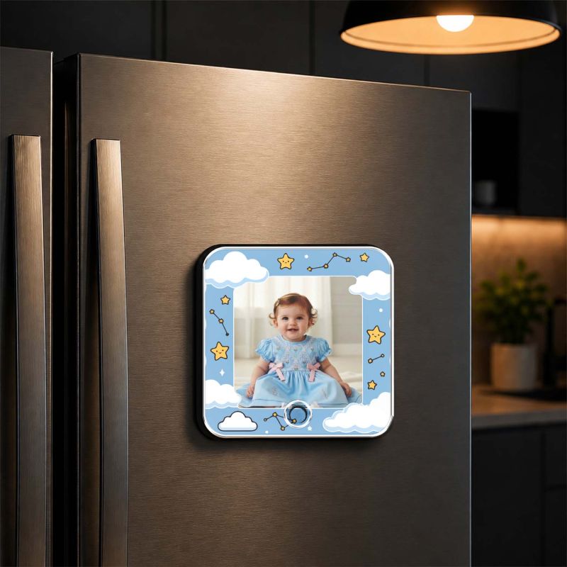 Personalized Baby Photo Musical Fridge Magnet with Custom Photo and Any Favorite Song Birthday Gift for Baby Girl for Daughter & Son